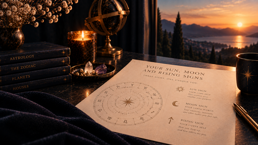 Sun, Moon and Rising signs
