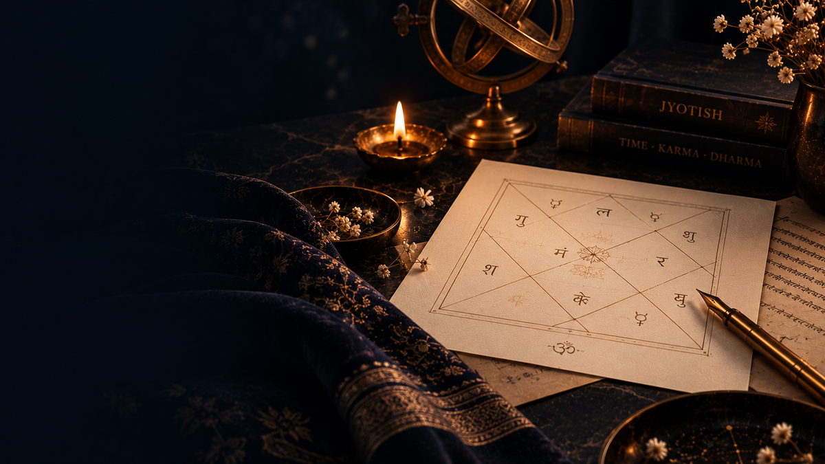 Vedic astrology chart used in a Jyotish reading